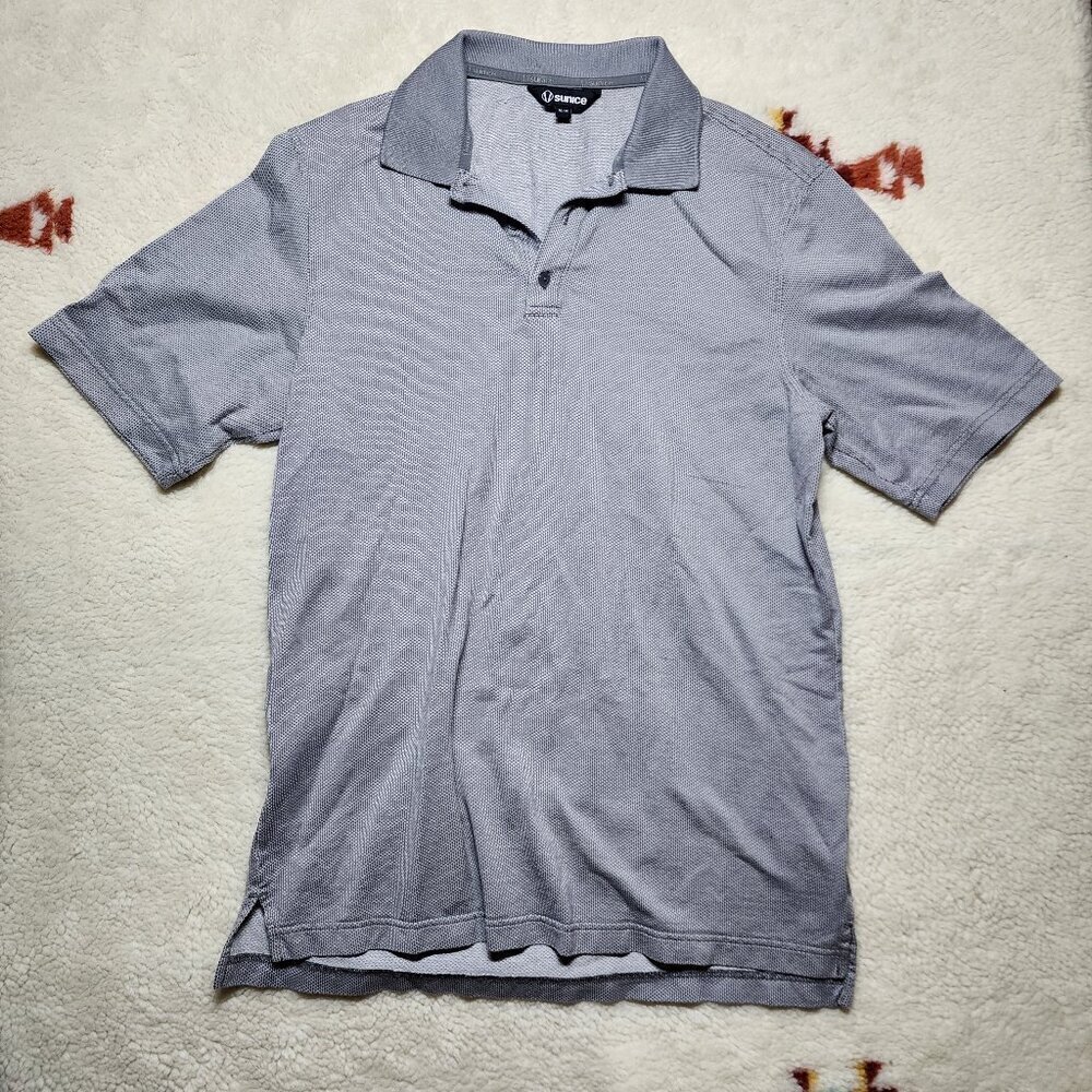 Sunice Polo Shirt Short Sleeve Golf Embroidered Logo Button Up Cotton Stretch